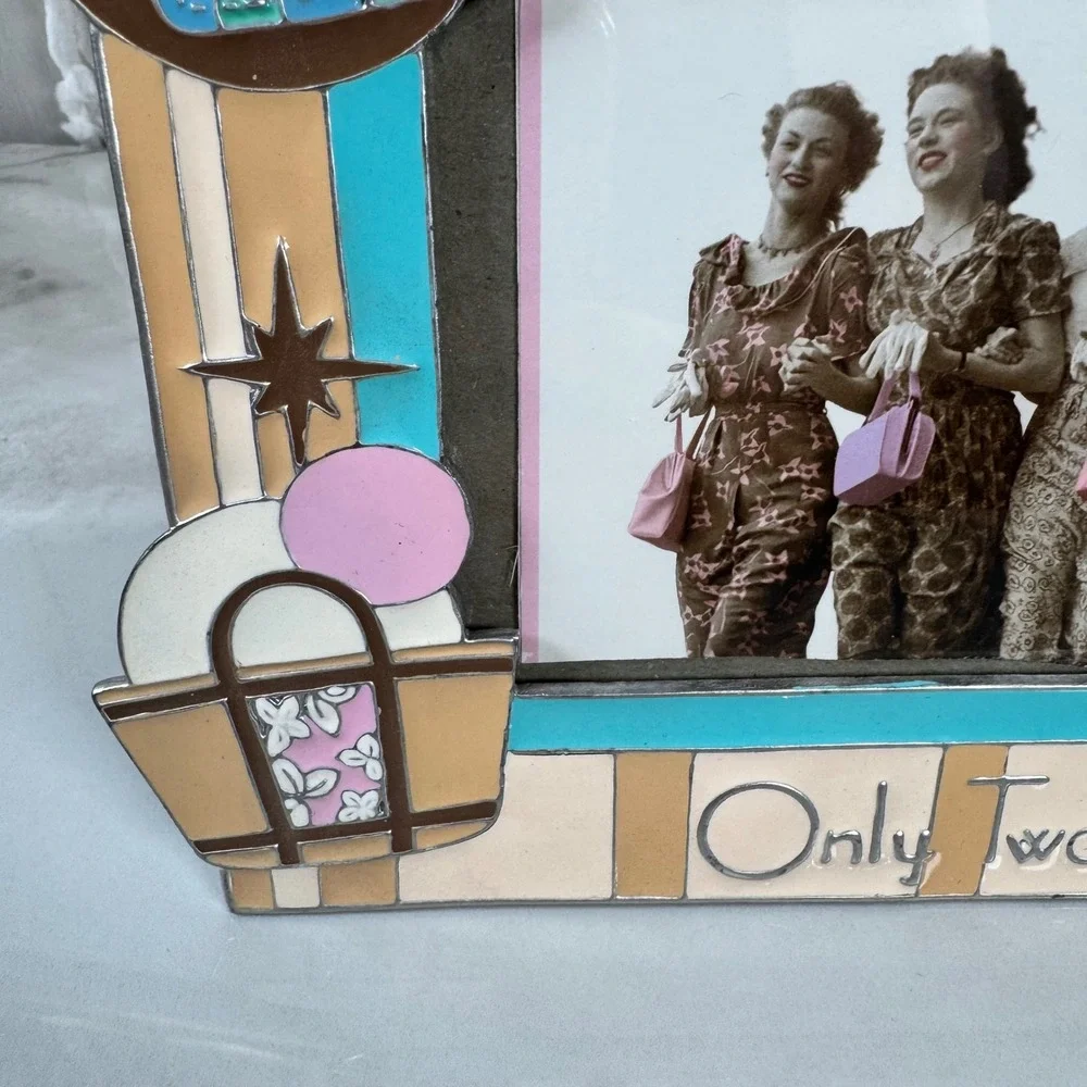 SixTrees Enameled Photo Frame So Many Bags Only Two‎ Hands Shopping Novelty 6x4